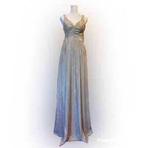 NWT!  B. Smart Formal Prom Gown Platinum and Silver Shimmer